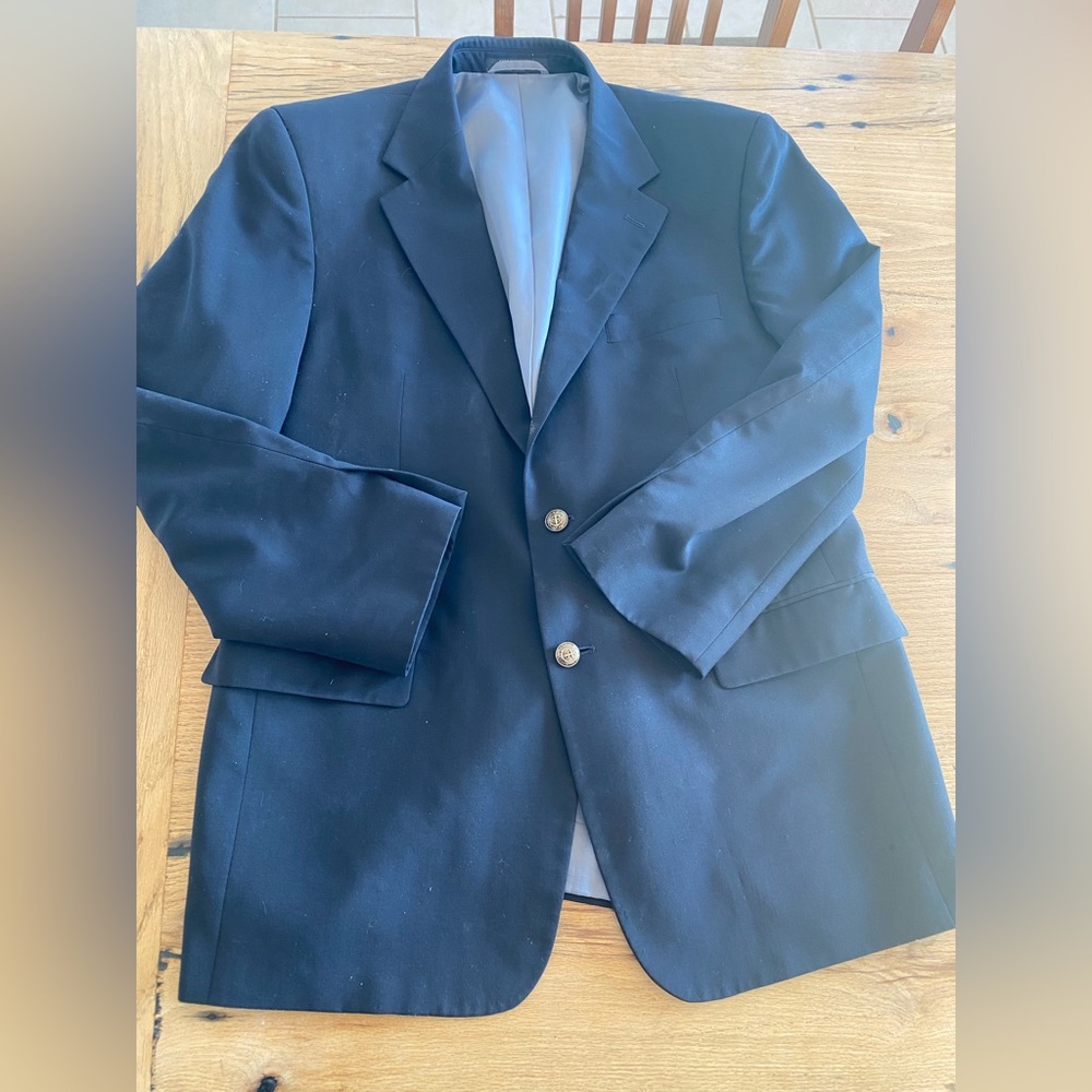 Petrocelli Classic Gold button Blue‎ Blazer Suit Coat Men’s Size Unmarked Preown
